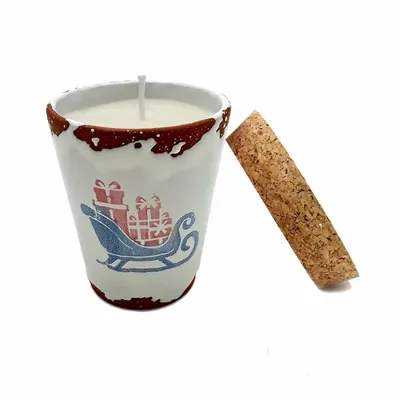 Bougies - Bougie parfumée en céramique avec traîneau de Noël taille S - WAX DESIGN - BARCELONA