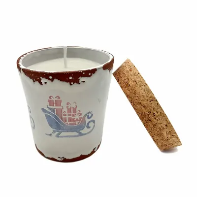 Bougies - Bougie parfumée en céramique avec traîneau de Noël taille M - WAX DESIGN - BARCELONA