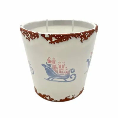 Bougies - Bougie parfumée en céramique avec traîneau de Noël taille L - WAX DESIGN - BARCELONA