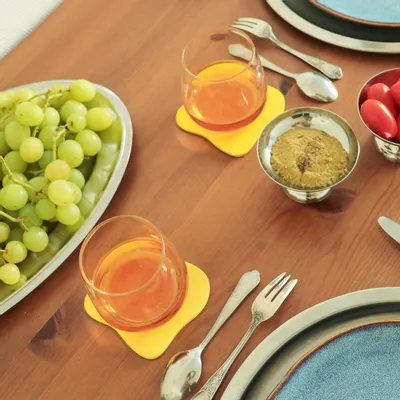 Table mat - Set of 4 yellow Galet coasters - MEEMO STUDIO