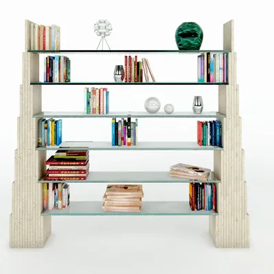 Office furniture and storage - Manhattan Shelf in Italian Travertine Marble Contemporary Design - MEDDEL