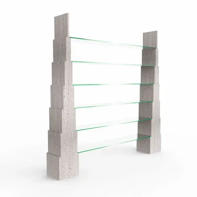 Mobilier et rangements pour bureau - Manhattan Étagère en Marbre Travertin Italien Design Contemporain - MEDDEL