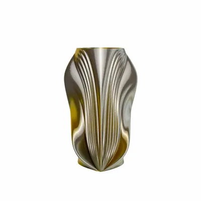 Office design and planning - 3D printed vase "Pleasure" | multi-color | Gold/Silver - AUURA