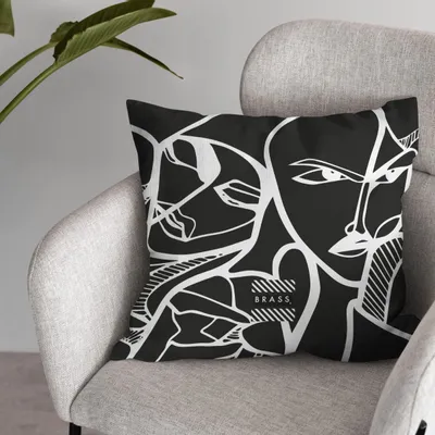 Coussins textile - Housse de coussin décoratif Black Elongi 45 x 45 - Design by BRASS - ARTDECORIS