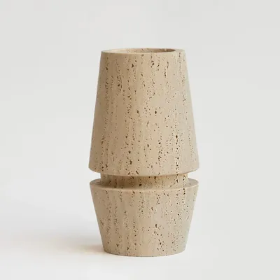 Plats et saladiers - TRAVERTINE VASE 'MOTTO' - KIWANO CONCEPT