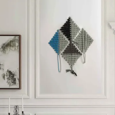 Accessoires de déco extérieure - Mobile MASK suspendu • déco intérieur extérieur • cordes textile - SARAH ALOISI PARIS