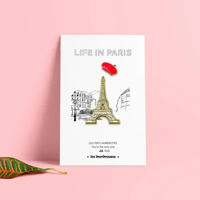 Brooches - Life in Paris, Eiffel Tower Pin and Beret, The Printing Machines - LES IMPRIMEUSES