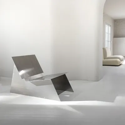 Lounge chairs - Minimalist Sculptural Aluminum Lounge Chair - CASE STUDIOS