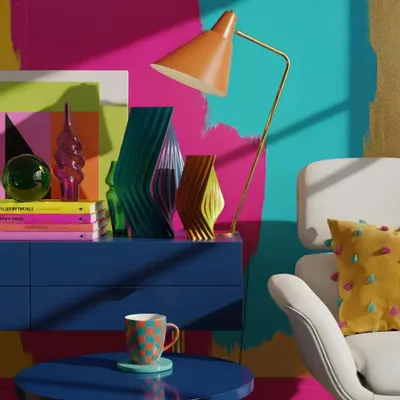 Aménagements pour bureau - Vase « Directions » | Tropical | Rose, citron vert et turquoise - AUURA