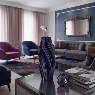 Aménagements pour bureau - Vase « Glace chaude SLIM » | MULTI-COLOR | BLEU, PURPLE, NOIR - AUURA