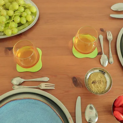 Dessous de plat - Set de 4 sous-verres Galet vert - MEEMO STUDIO