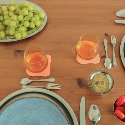 Dessous de plat - Set de 4 sous-verres Galet orange - MEEMO STUDIO