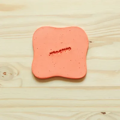 Table mat - Set of 4 orange pebble coasters - MEEMO STUDIO
