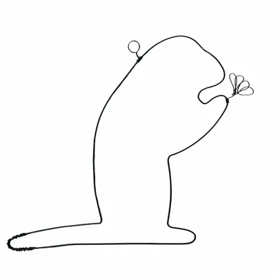 Other wall decoration - Wire Wall Decoration\" Marmot\” - to be tacked - BIJOUX DE MUR