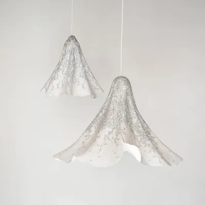 Hanging lights - Floral Paper Pendant Light - N.LOBJOY