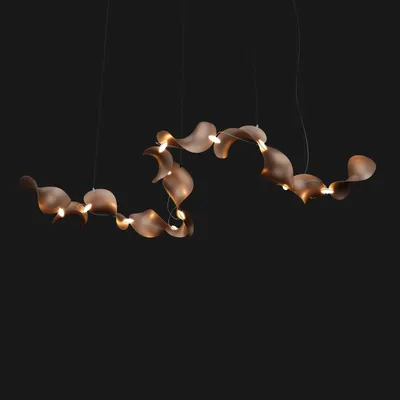 Suspensions - Dune 12 Curve — Lampe suspendue architecturale sculpturale modulaire - MOSS OBJECTS