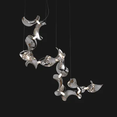 Suspensions - Dune 12 Spiral — Luminaire suspendu architectural sculptural modulaire - MOSS OBJECTS