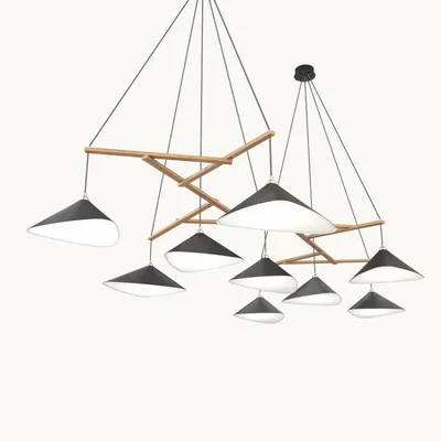 Suspensions - Emily Group of Nine - Grand lustre sculpturale en grappe - MOSS OBJECTS