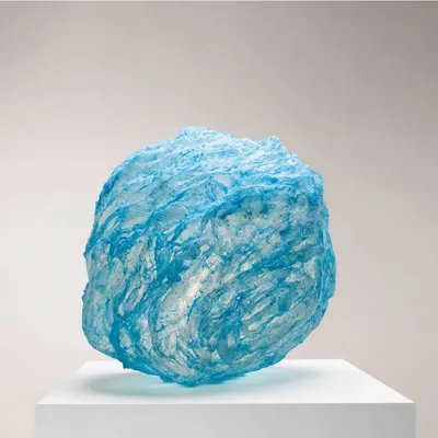 Lampes de bureau  - Speculation in Blue – Sculpture Lumineuse en Fibre de Mûrier - ANGO