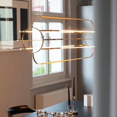 Suspensions - Charlotte - suspension LED sculpturale en laiton massif - MOSS OBJECTS