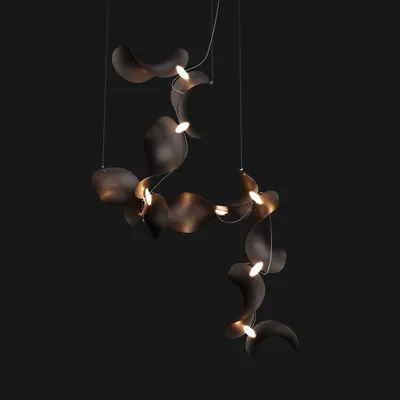 Suspensions - Dune 10 Spiral — Luminaire suspendu architectural sculptural modulaire - MOSS OBJECTS