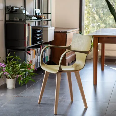 Chaises pour collectivités - CHAISE ERBI CHAMI, châssis en bois - STILFIBRA