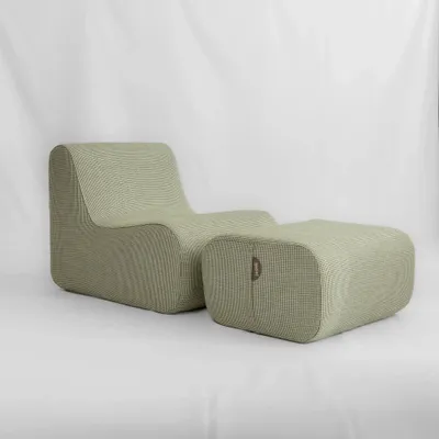 Ottomans - COCOTTE POUF (ecru&green) - MAISON JEUDI