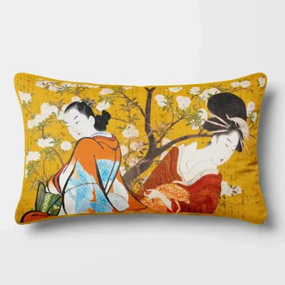 Linge - Splendeurs d'Edo 10 - Housse Coussin Velours 30cm x 50cm - LAURE WELFLING - DJEBELI