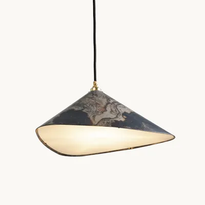 Hanging lights - Emily II Pendant- Organic Handmade Steel Shade Luminaires - MOSS OBJECTS