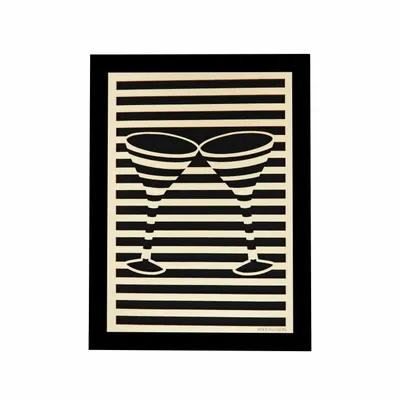Paintings - Wooden Glasses of Cocktail Wall Art - WOODILLUSION