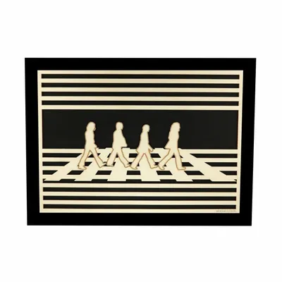 Paintings - Wooden The Beatles Abbey Road Wall Art - WOODILLUSION