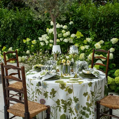 Nappes - Nappe ronde en lin HERB GARDEN - SUMMERILL AND BISHOP