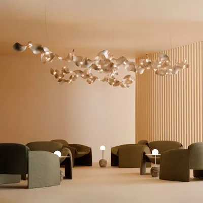Suspensions - Dune 12 Curve — Lampe suspendue architecturale sculpturale modulaire - MOSS OBJECTS