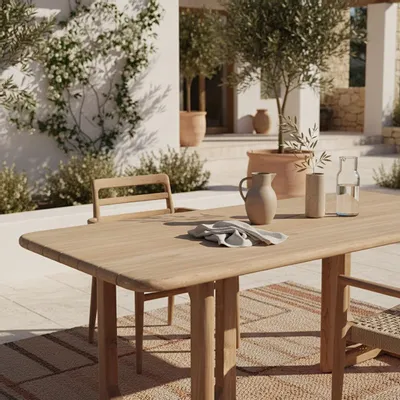Lawn tables - Primavera teak outdoor table - RAW MATERIALS