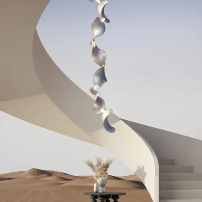 Suspensions - Dune 8 Vertical Line - Suspension modulaire linéaire sculpturale - MOSS OBJECTS