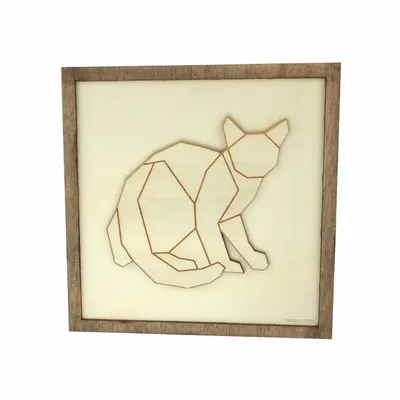 Paintings - Wooden Wired Cat Wall Art - WOODILLUSION