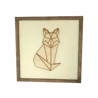 Paintings - Wooden Fox Wall Art - WOODILLUSION
