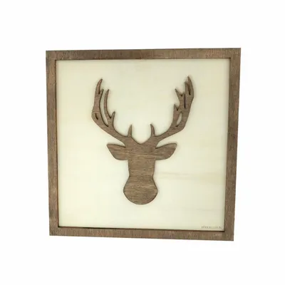 Paintings - Wooden Deer Wall Art - WOODILLUSION