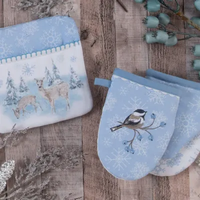 Design textile et surface - série linge de cuisine let it snow - KARENA INTERNATIONAL