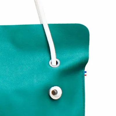Bags and totes - TOTEBAG DIVINE LEATHER SMOOTH VERT EMERAUDE - MADE IN FRANCE - AMWA AND CO