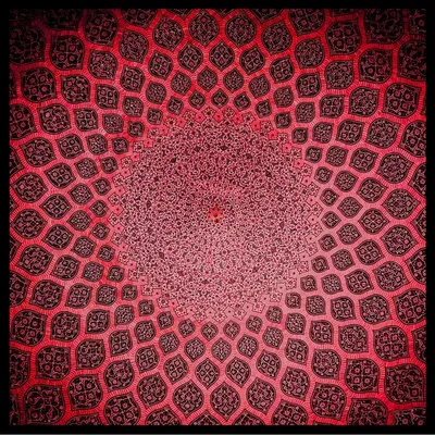 Foulards et écharpes - Silk scarf 90*90 geometric designs red color - L'OFFICIEL SRL