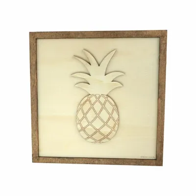 Paintings - Wooden Pineapple Wall Art 2 - WOODILLUSION