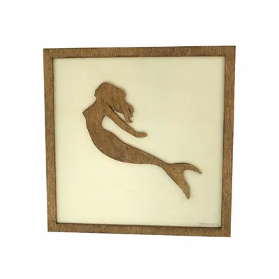 Paintings - Wooden Mermaid Wall Art - WOODILLUSION