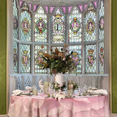 Nappes - Nappe et serviettes rondes en lin PAINTED PEONY - SUMMERILL AND BISHOP