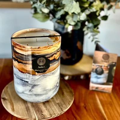Accessoires de déco extérieure - Bougie de luxe fabriquée à la main en cire de soja - Elysium Bliss - ANĀSA COLLECTION