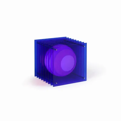 Desk lamps - LOP lamp big square in blue acrylic - BANG