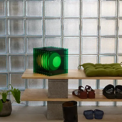 Lampes de bureau  - Lampe LOP grand carré en acrylique vert - BANG