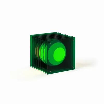 Lampes de bureau  - Lampe LOP grand carré en acrylique vert - BANG