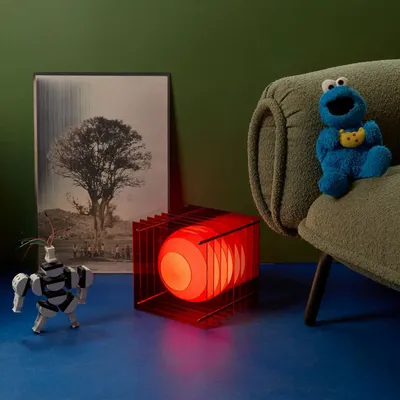 Lampes de bureau  - Lampe LOP grand carré en acrylique rouge - BANG