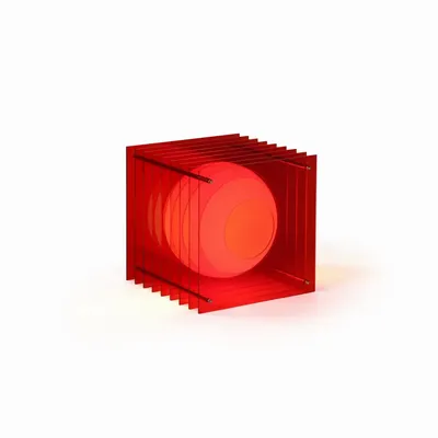 Desk lamps - LOP lamp big square in red acrylic - BANG